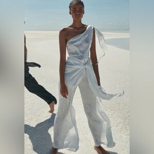 Baobab Collection Silver One-Shoulder Jumpsuit